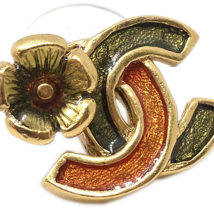 Chanel Pierced Earrings Gold CC 03P