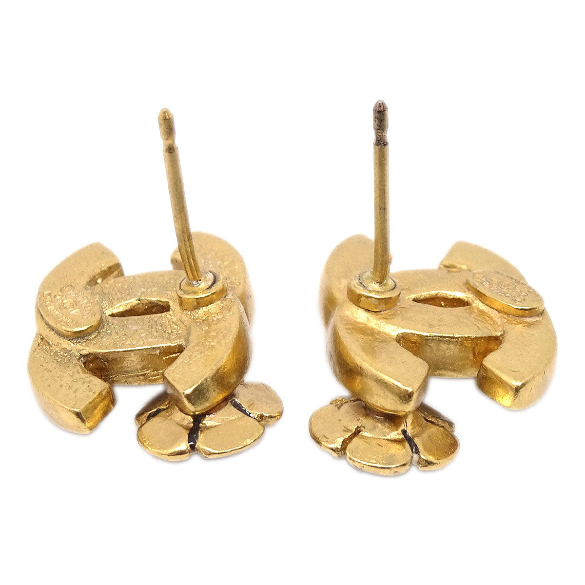 Chanel Pierced Earrings Gold CC 03P