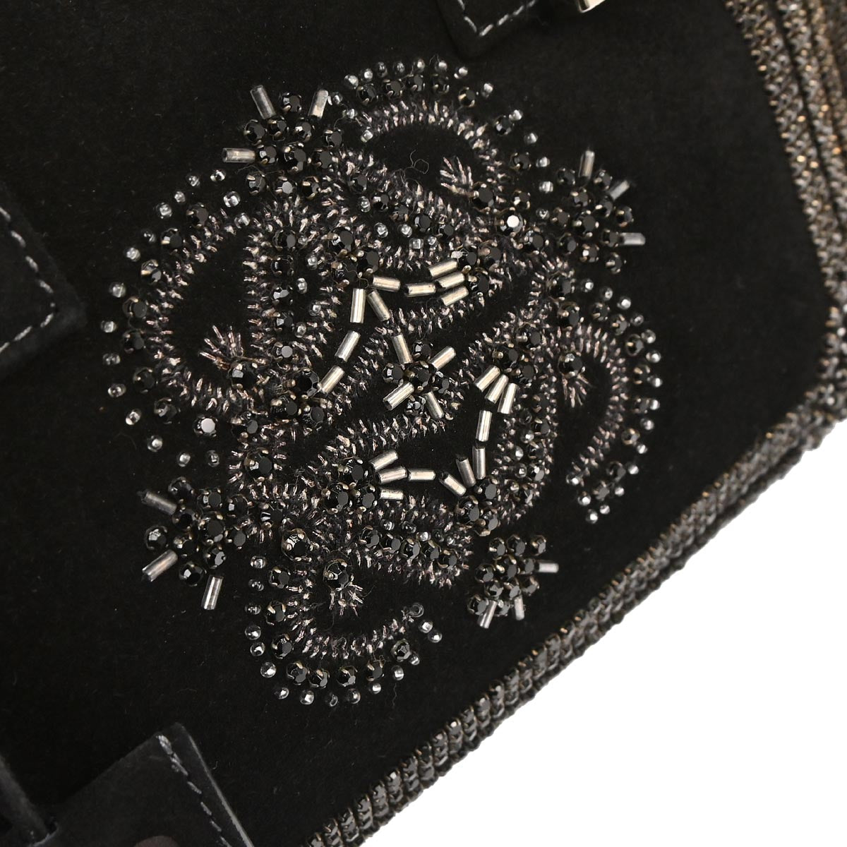 Loewe Black Suede Rhinestone Amazona 28 Handbag