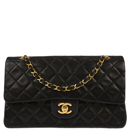 Chanel Black Lambskin Medium Classic Double Flap Shoulder Bag