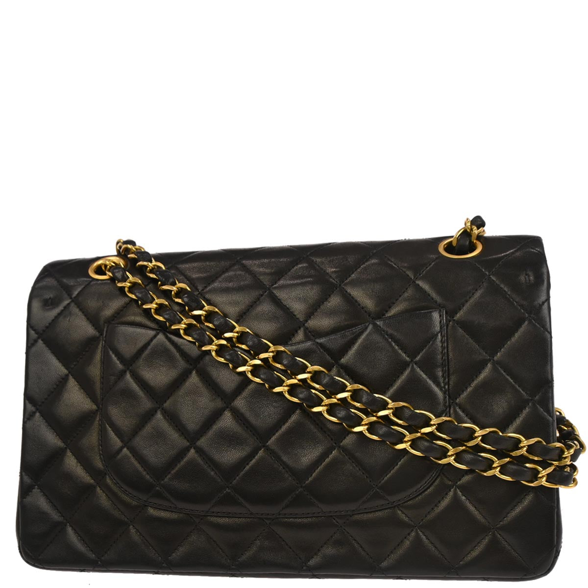 Chanel Black Lambskin Medium Classic Double Flap Shoulder Bag