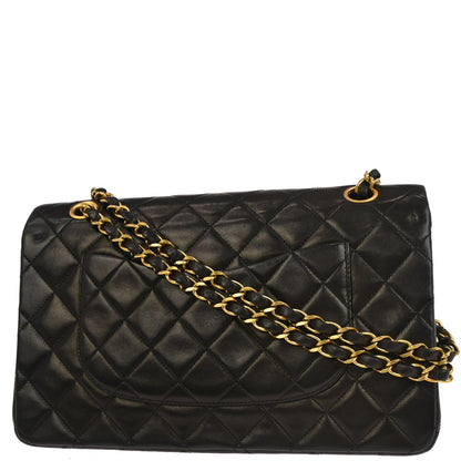 Chanel Black Lambskin Medium Classic Double Flap Shoulder Bag