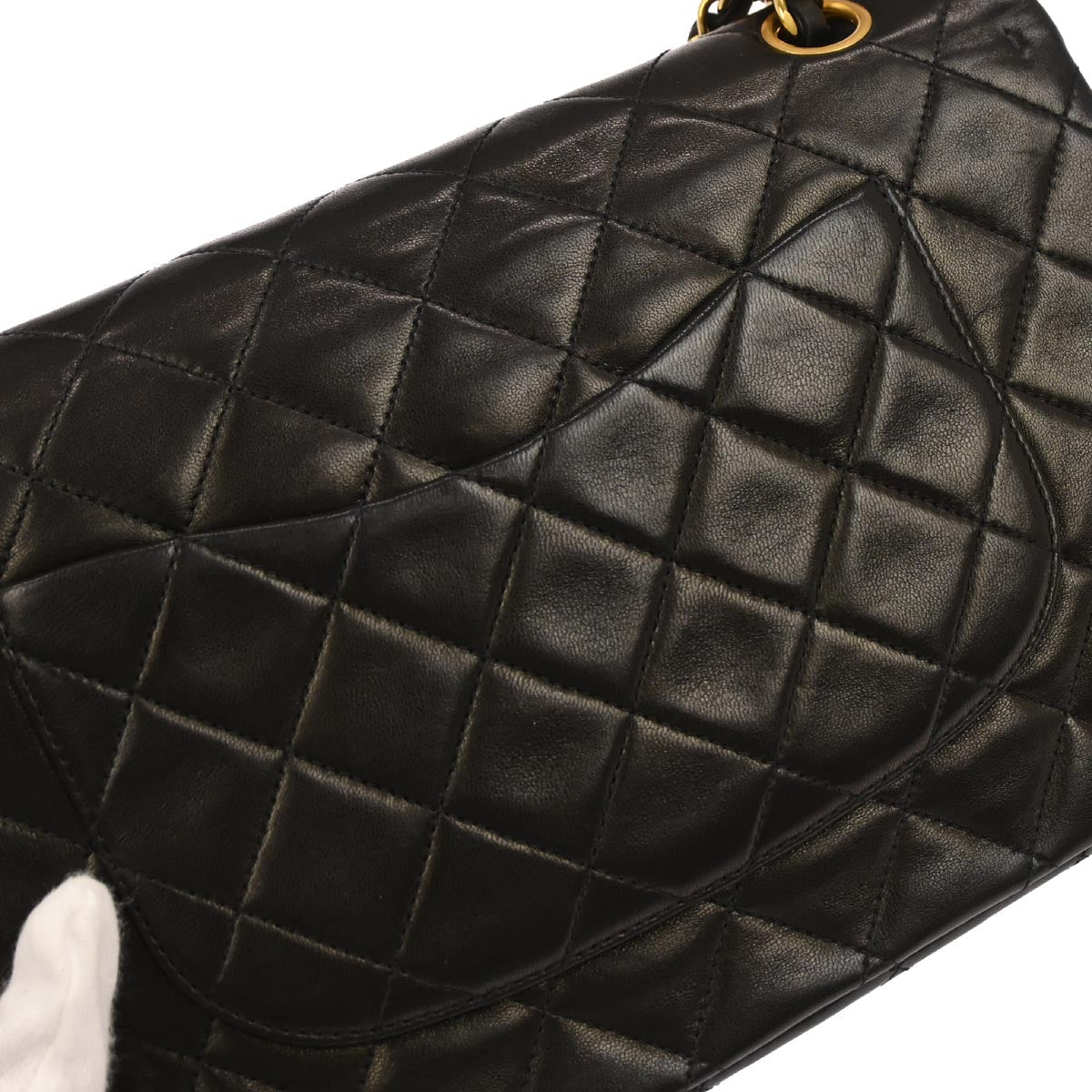 Chanel Black Lambskin Medium Classic Double Flap Shoulder Bag