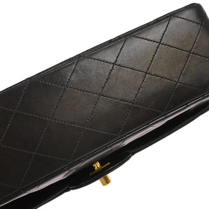 Chanel Black Lambskin Medium Classic Double Flap Shoulder Bag