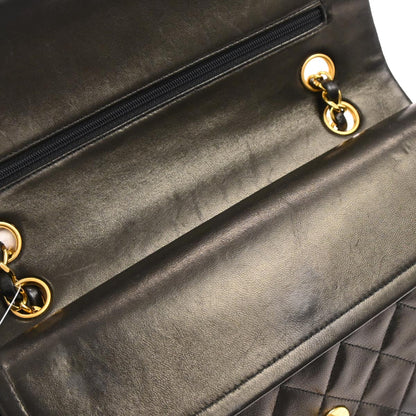 Chanel Black Lambskin Medium Classic Double Flap Shoulder Bag