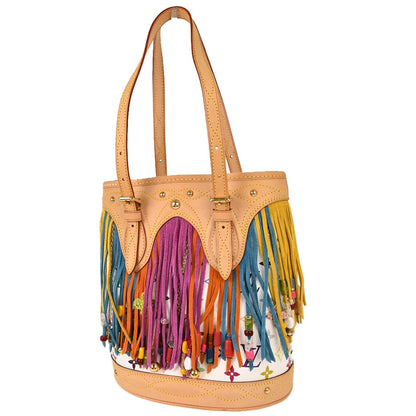 Louis Vuitton Monogram Multicolor Bucket Fringe Tote Bag M40109