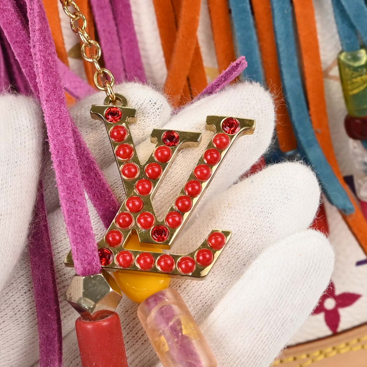 Louis Vuitton Monogram Multicolor Bucket Fringe Tote Bag M40109