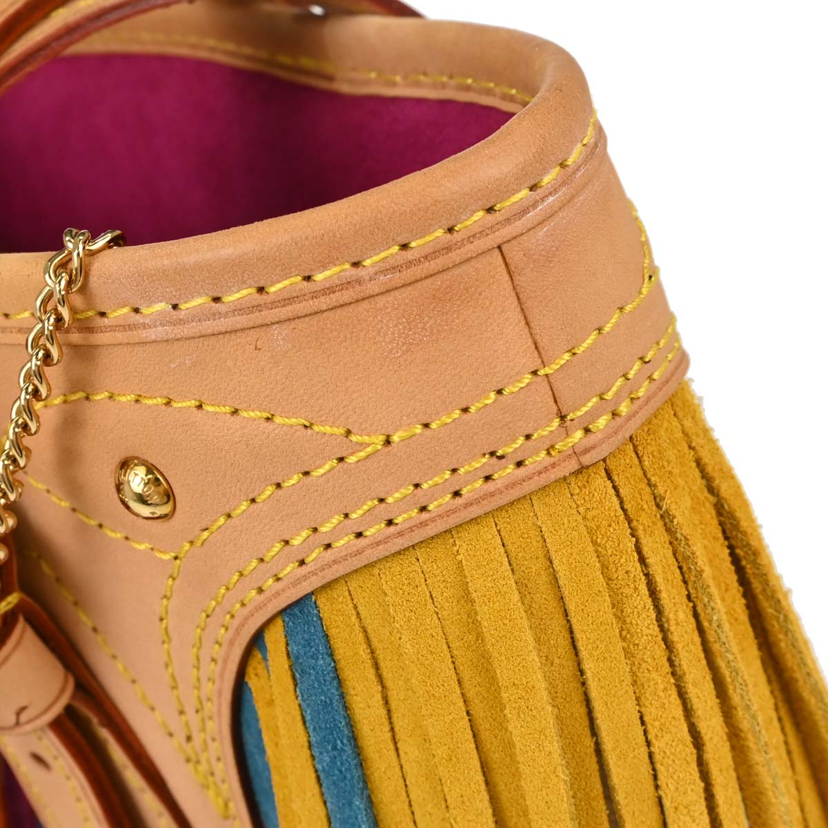 Louis Vuitton Monogram Multicolor Bucket Fringe Tote Bag M40109