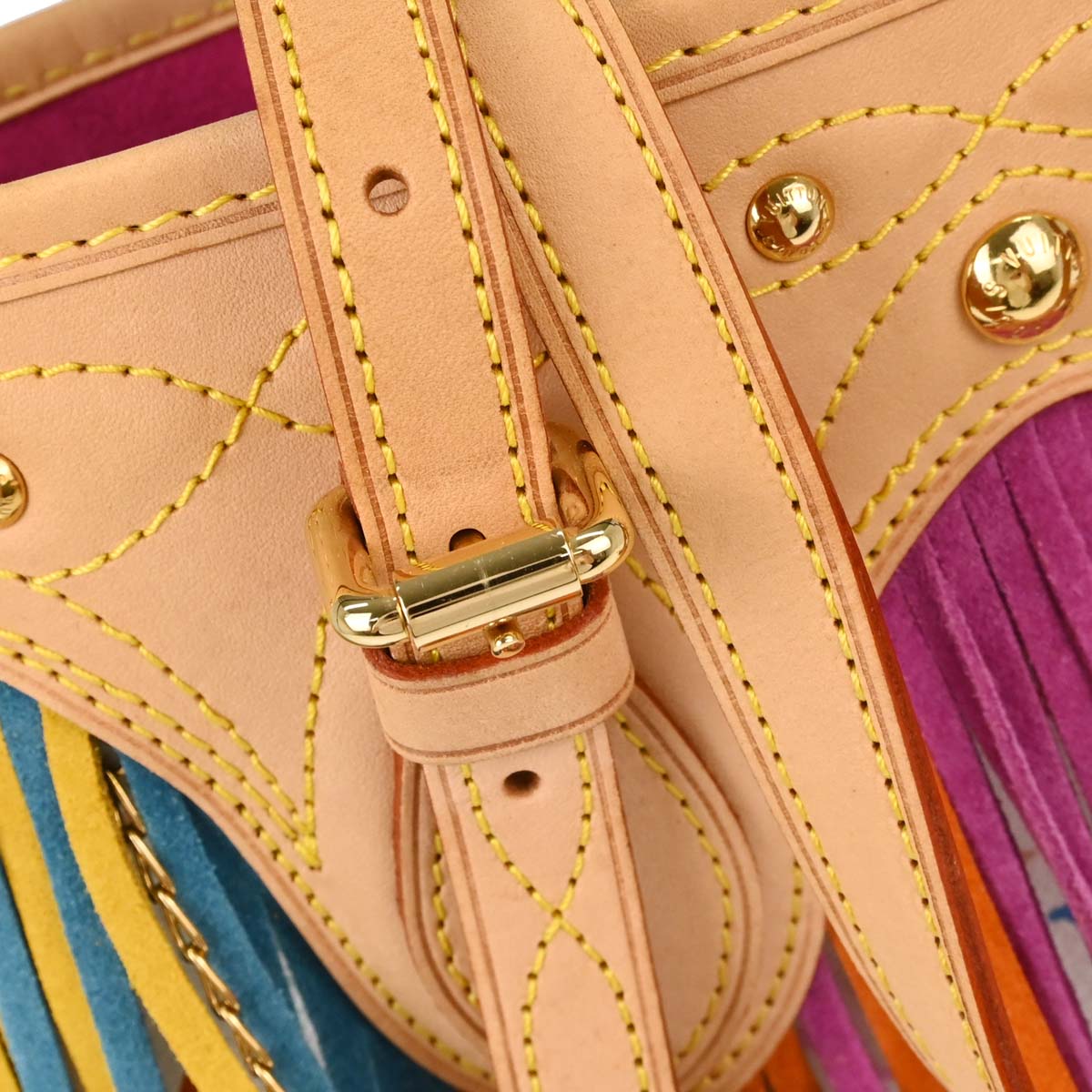Louis Vuitton Monogram Multicolor Bucket Fringe Tote Bag M40109