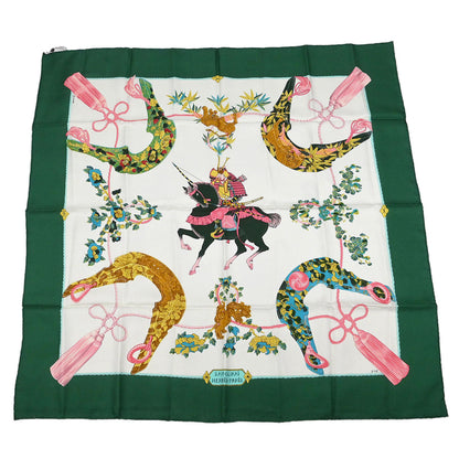 Hermes Scarf Carre 90 Samourai Green Small Good