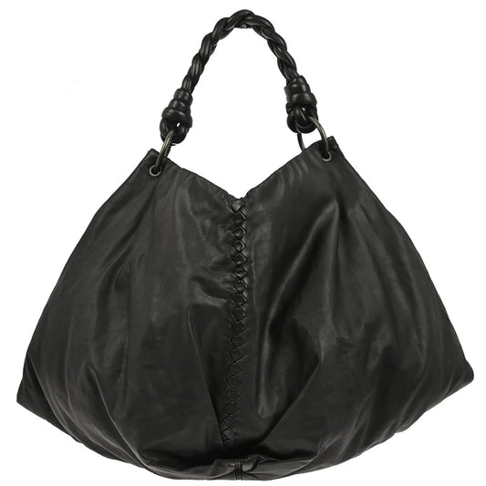 Bottega Veneta Black Nappa Intrecciato Aquilone Handbag