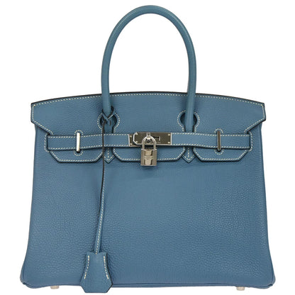 Hermes Blue Jean Togo Birkin 30 Handbag