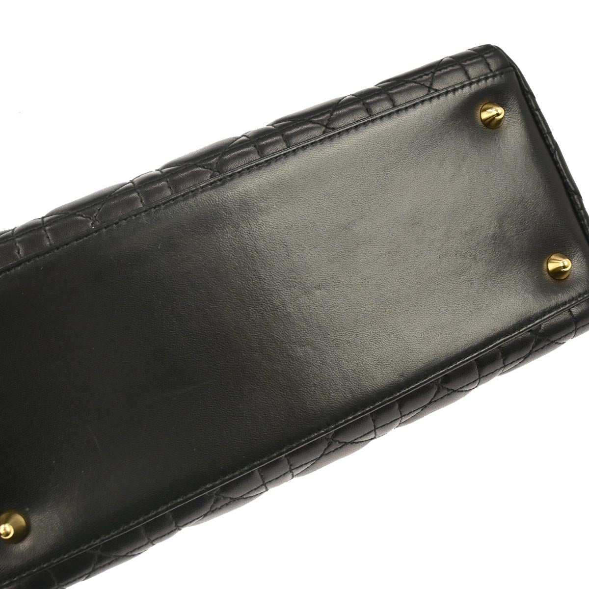 Christian Dior Black Lambskin Lady Dior Cannage 2way Shoulder Handbag