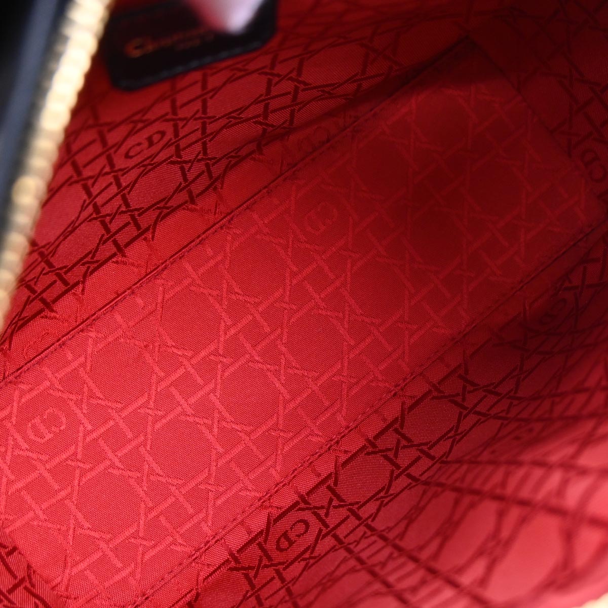 Christian Dior Black Lambskin Lady Dior Cannage 2way Shoulder Handbag