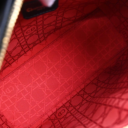 Christian Dior Black Lambskin Lady Dior Cannage 2way Shoulder Handbag