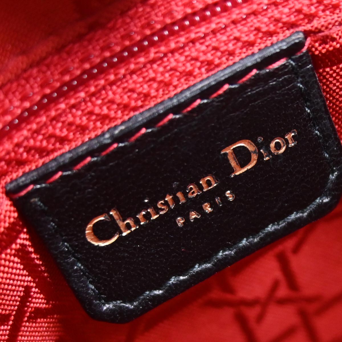 Christian Dior Black Lambskin Lady Dior Cannage 2way Shoulder Handbag