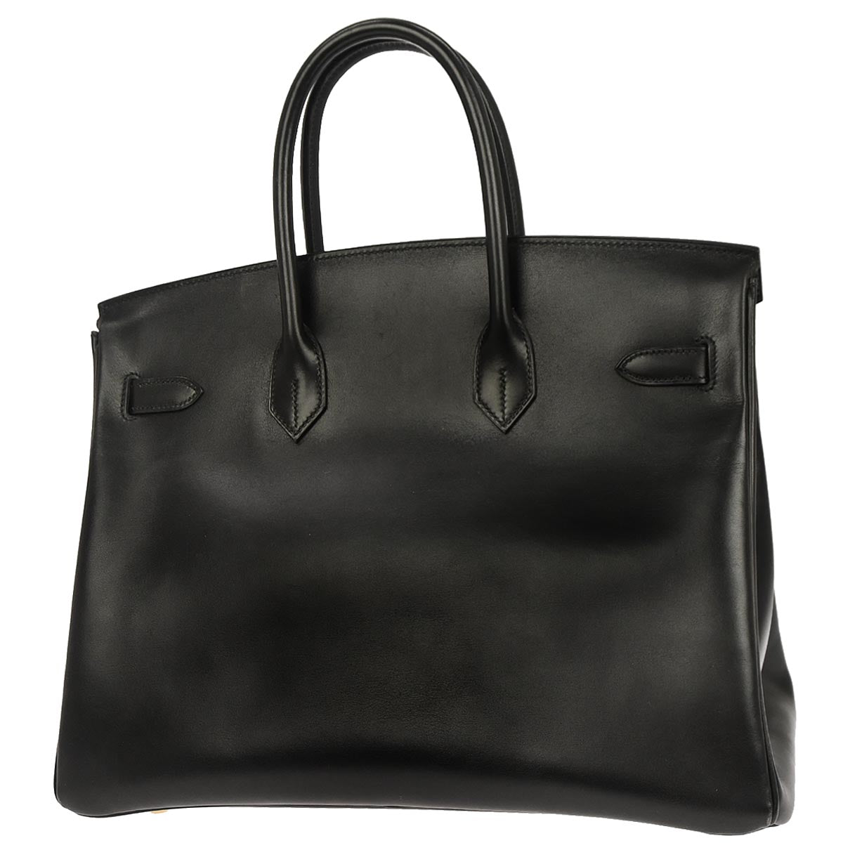 Hermes Black Box Calf Birkin 35 Handbag