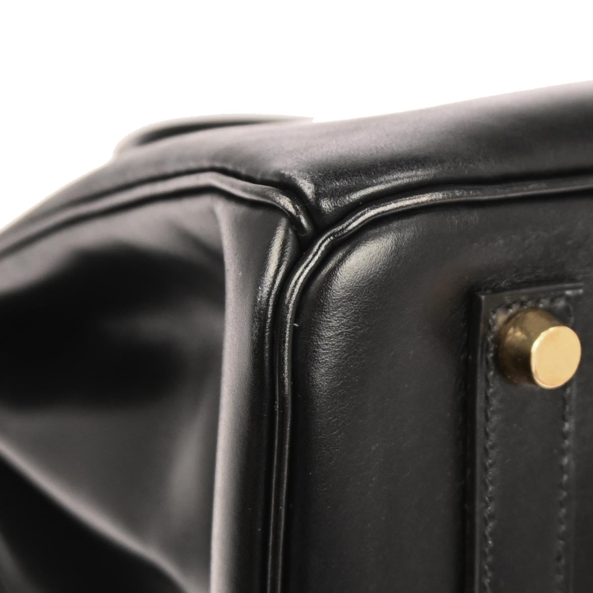 Hermes Black Box Calf Birkin 35 Handbag