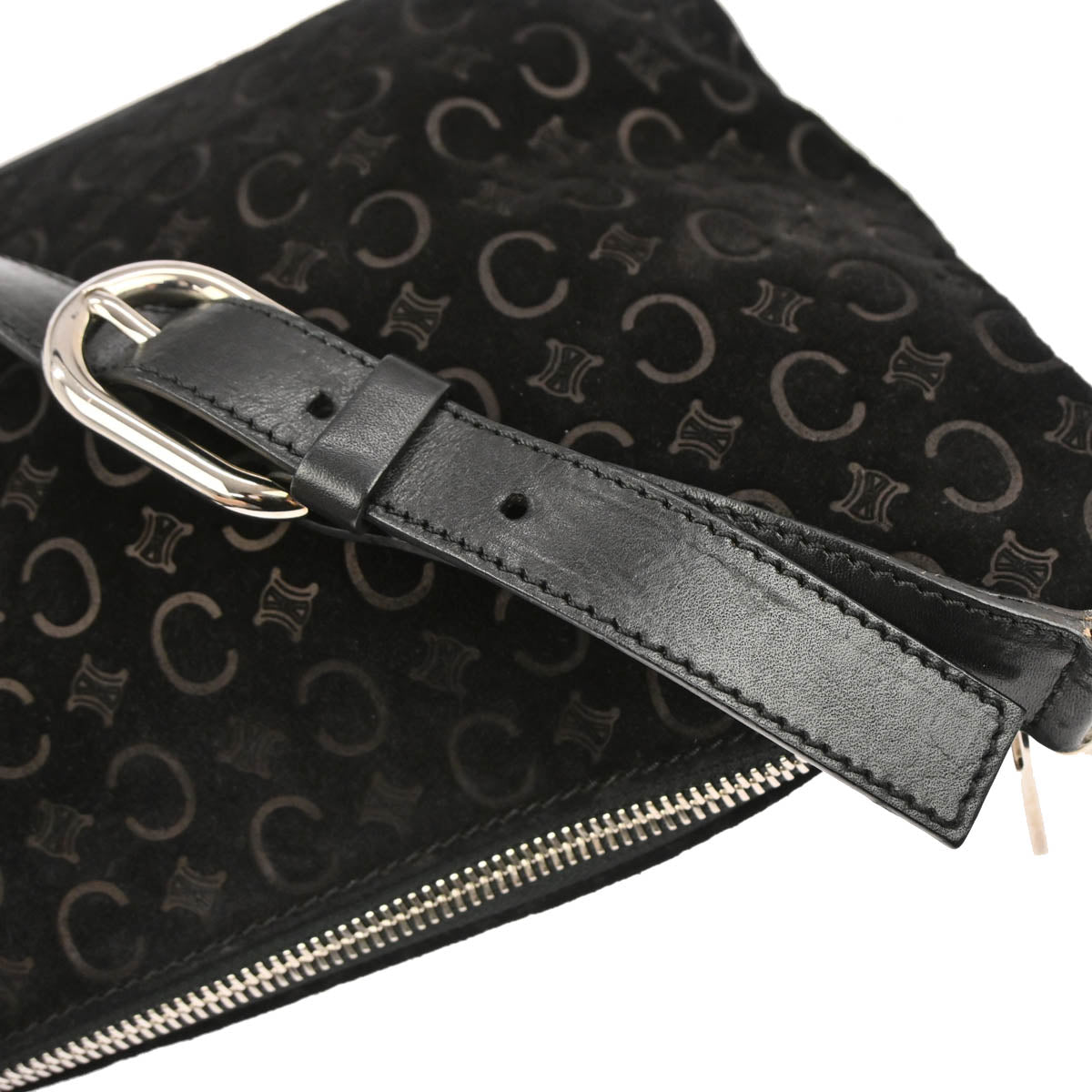 Celine Black Suede C Macadam Handbag