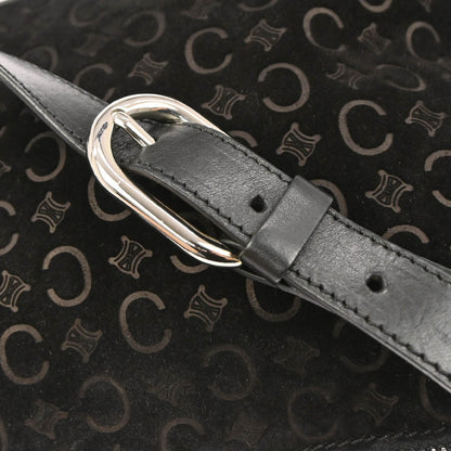 Celine Black Suede C Macadam Handbag