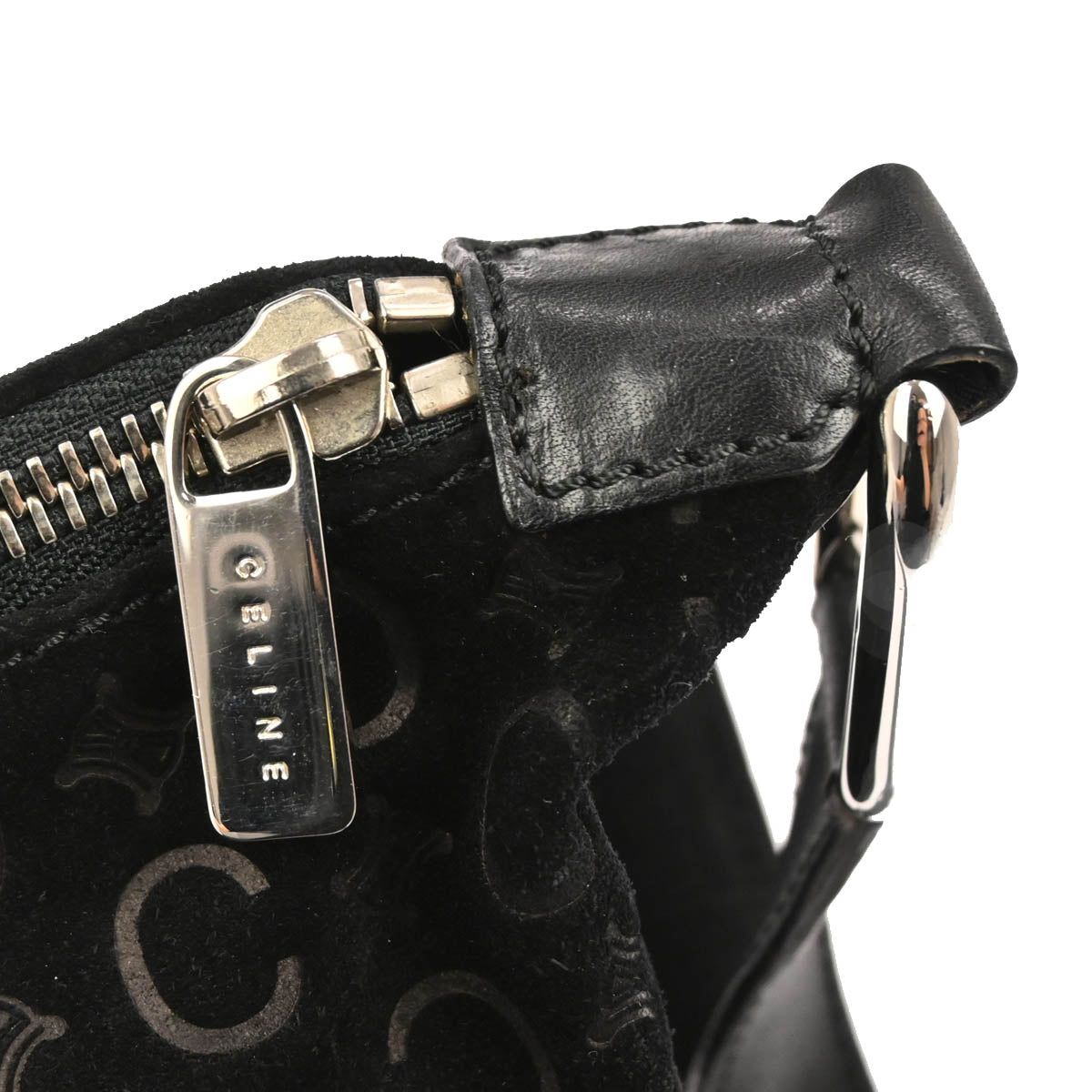 Celine Black Suede C Macadam Handbag