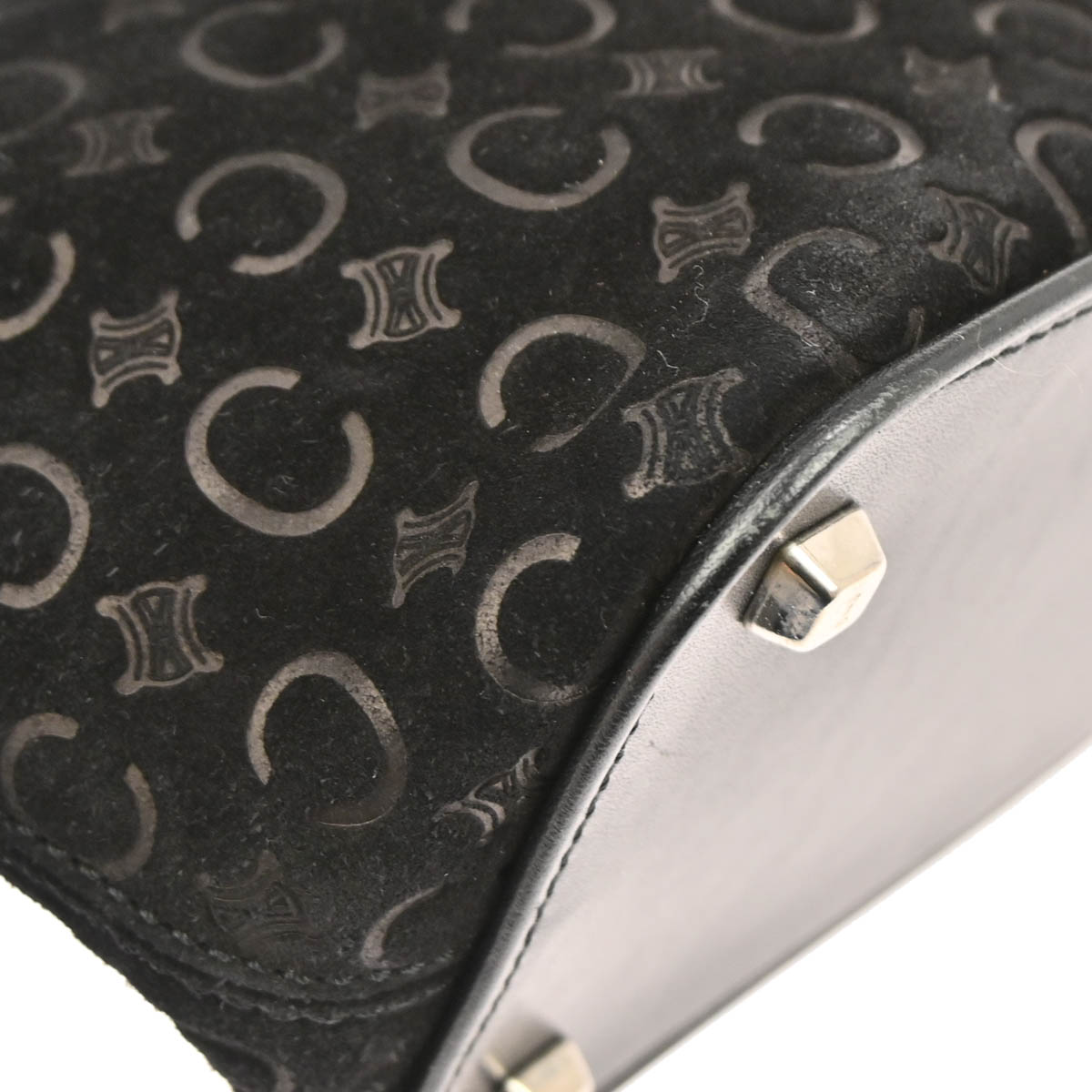 Celine Black Suede C Macadam Handbag
