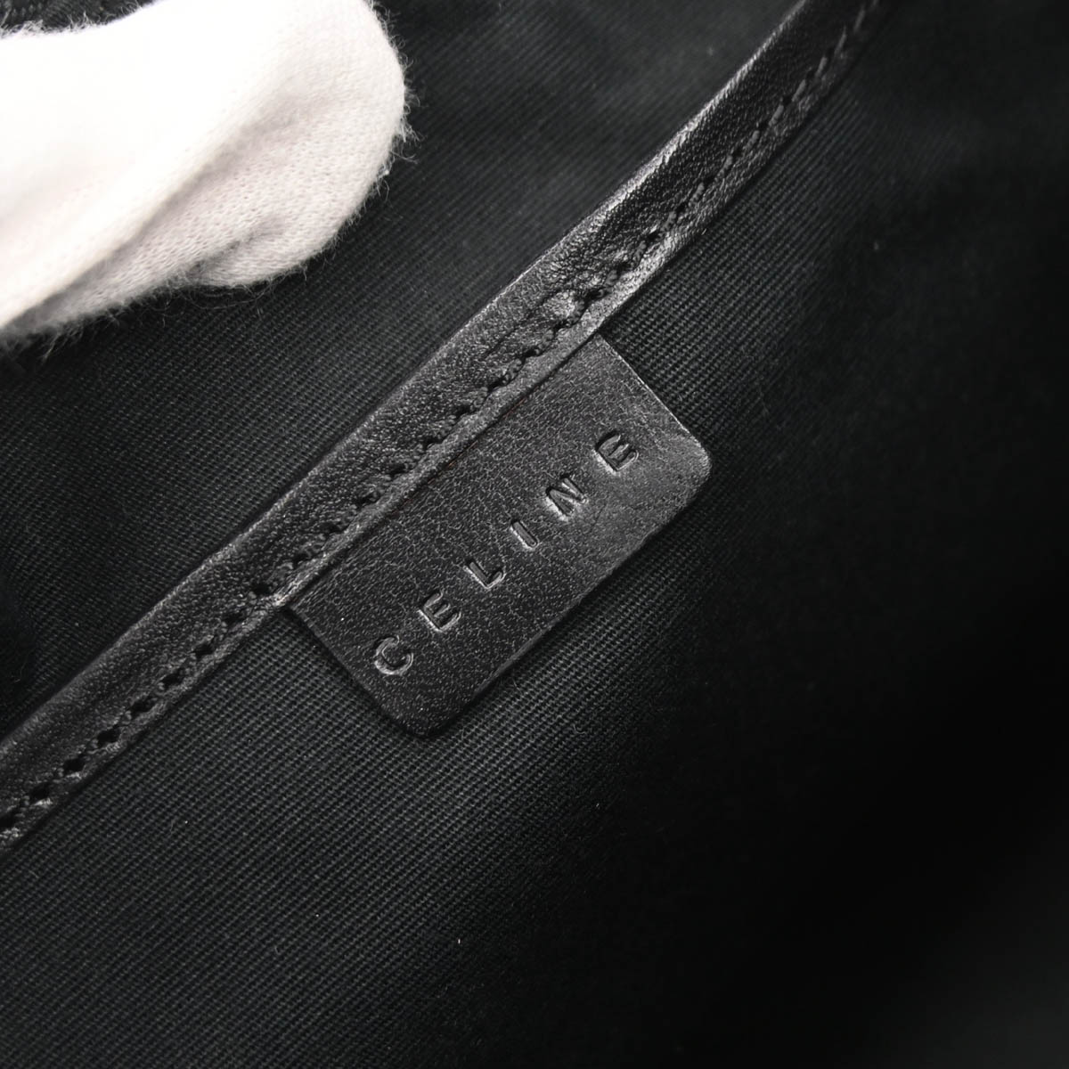 Celine Black Suede C Macadam Handbag