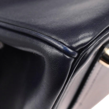 Hermes Blue Indigo Box Calf Birkin 30 Handbag