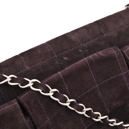 Chanel 2000-2002 Brown Suede Jumbo Mademoiselle Lock Choco Bar Shoulder Bag