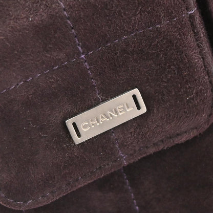 Chanel 2000-2002 Brown Suede Jumbo Mademoiselle Lock Choco Bar Shoulder Bag