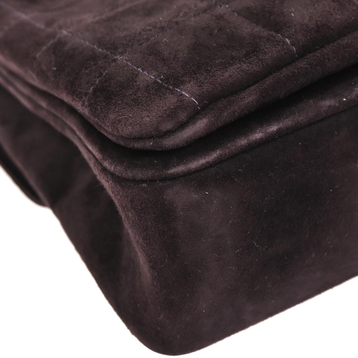 Chanel 2000-2002 Brown Suede Jumbo Mademoiselle Lock Choco Bar Shoulder Bag