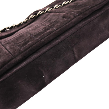 Chanel 2000-2002 Brown Suede Jumbo Mademoiselle Lock Choco Bar Shoulder Bag