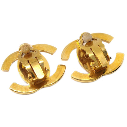 Chanel CC Turnlock Clip-On Earrings Gold Large 96A