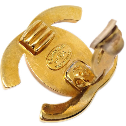 Chanel CC Turnlock Clip-On Earrings Gold Large 96A