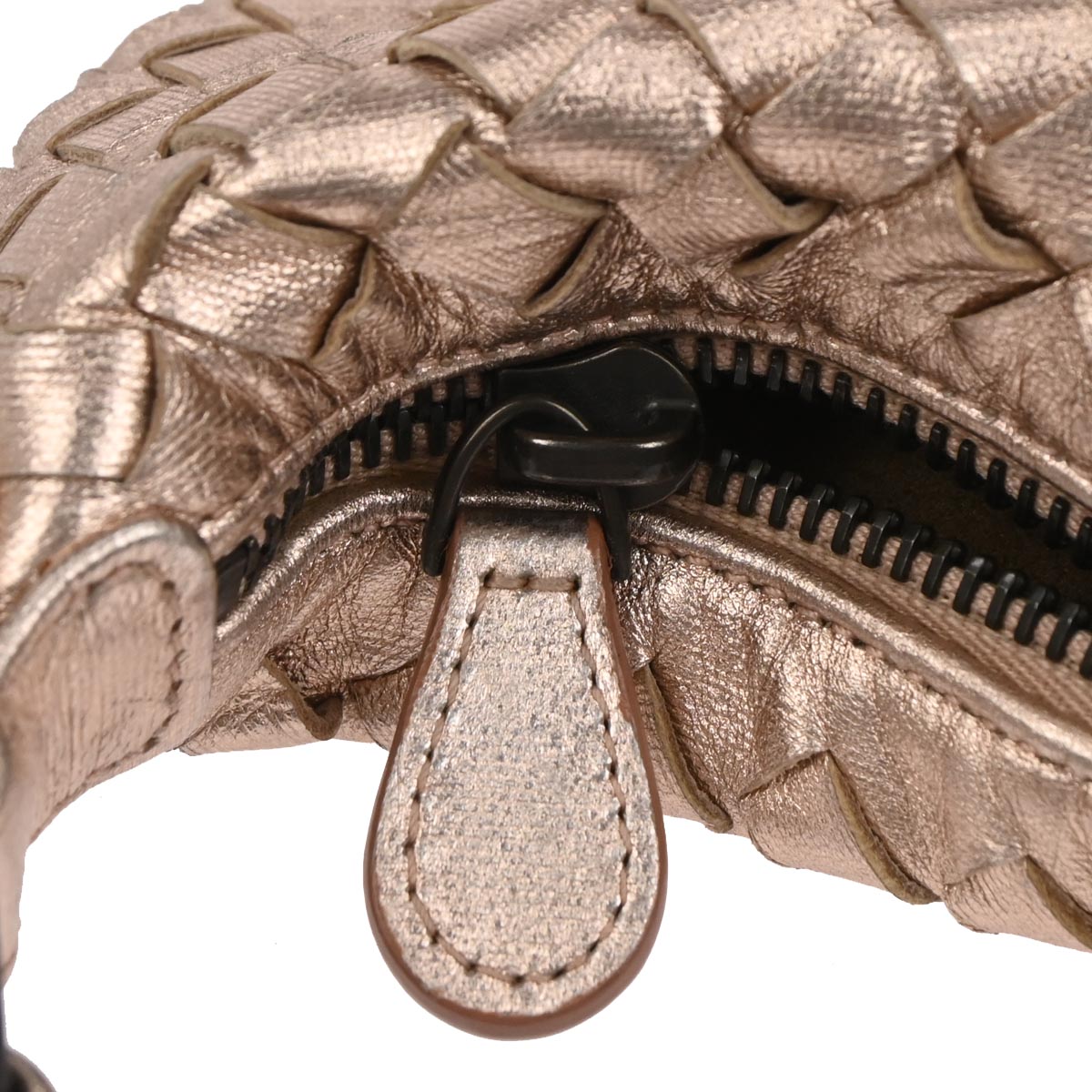 Bottega Veneta Metallic Pink Lambskin Intrecciato Handbag