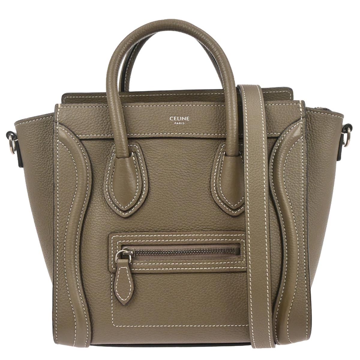 Celine Gray Nano Luggage 2way Shoulder Tote Bag