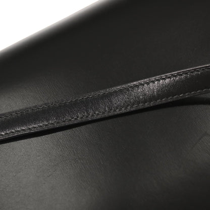 Hermes Black Box Calf Lydie Clutch Shoulder Bag