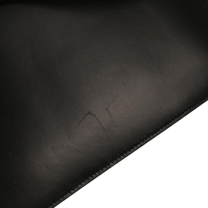 Hermes Black Box Calf Lydie Clutch Shoulder Bag