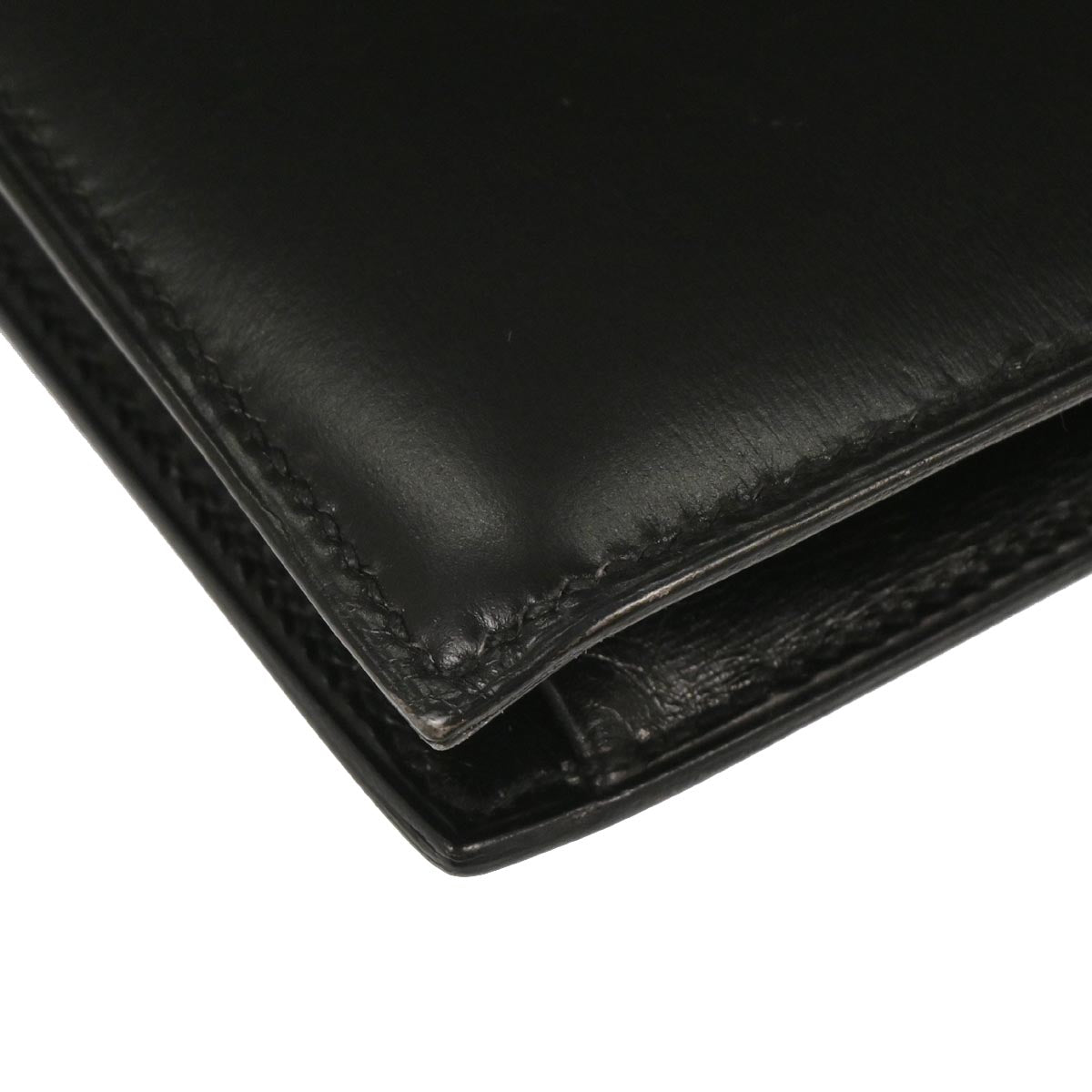 Hermes Black Box Calf Lydie Clutch Shoulder Bag