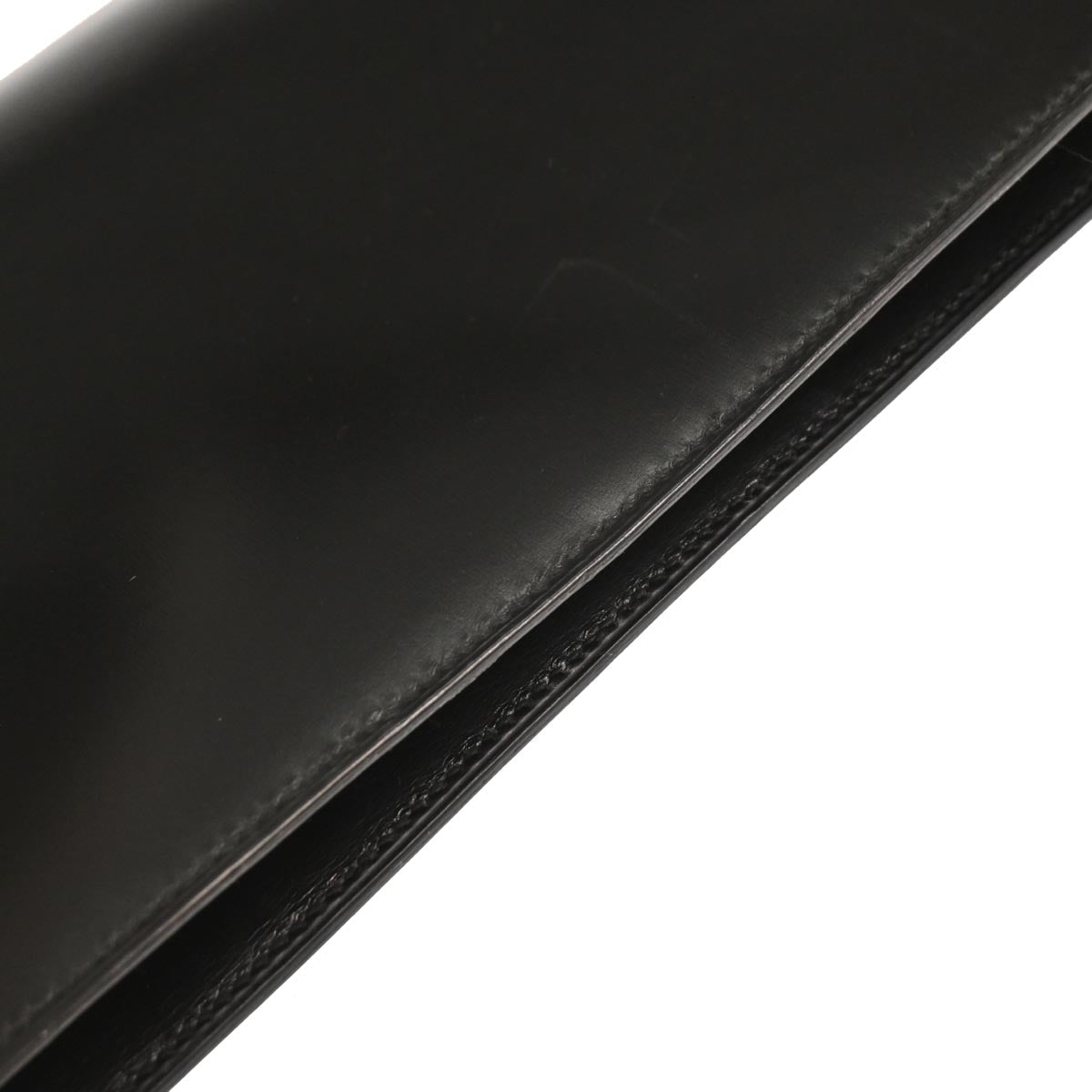 Hermes Black Box Calf Lydie Clutch Shoulder Bag