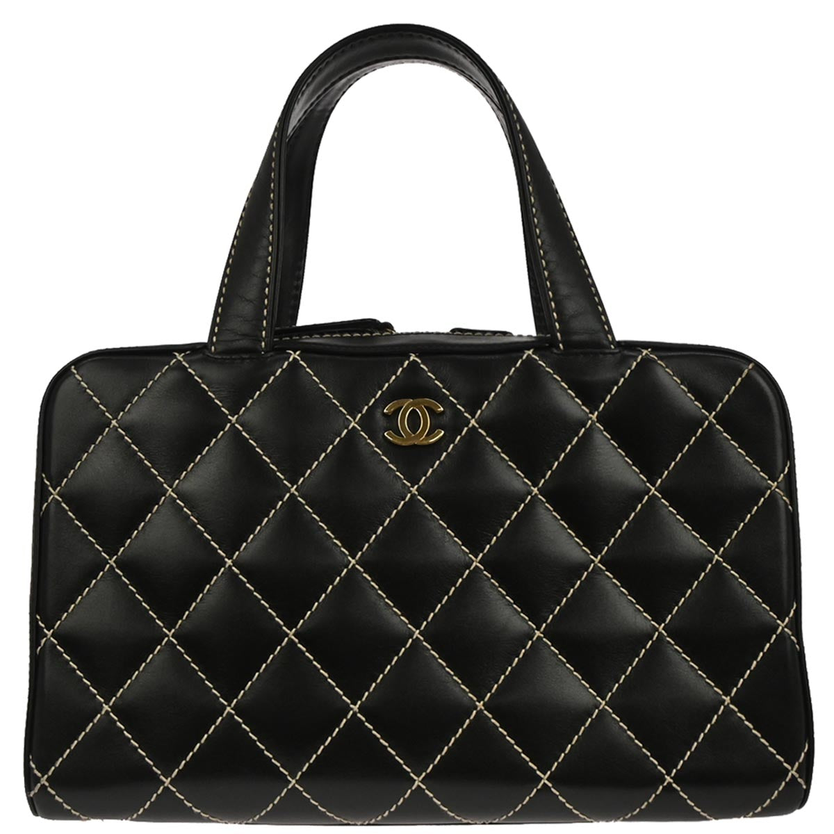 Chanel 2002-2003 Black Calfskin Wild Stitch Handbag