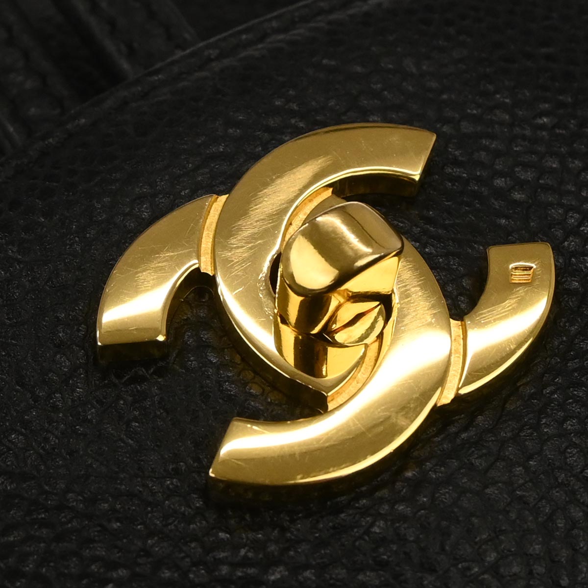 Chanel 1996-1997 Black Caviar Skin Triple CC Backpack