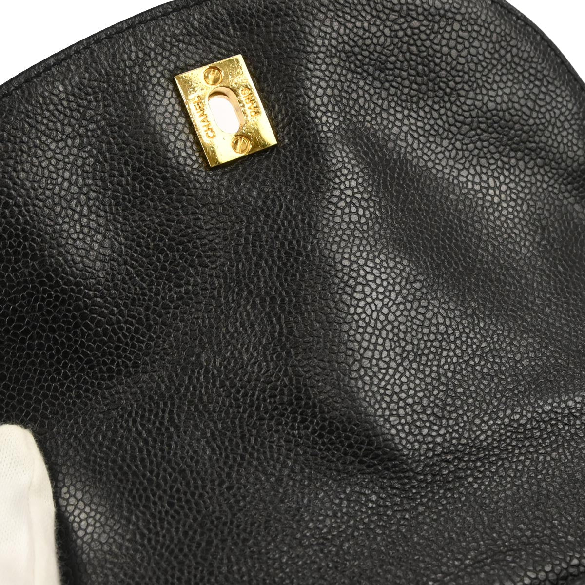 Chanel 1996-1997 Black Caviar Skin Triple CC Backpack