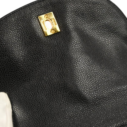 Chanel 1996-1997 Black Caviar Skin Triple CC Backpack