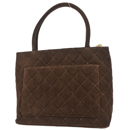 Chanel 1997-1999 Brown Suede Medallion Tote Handbag
