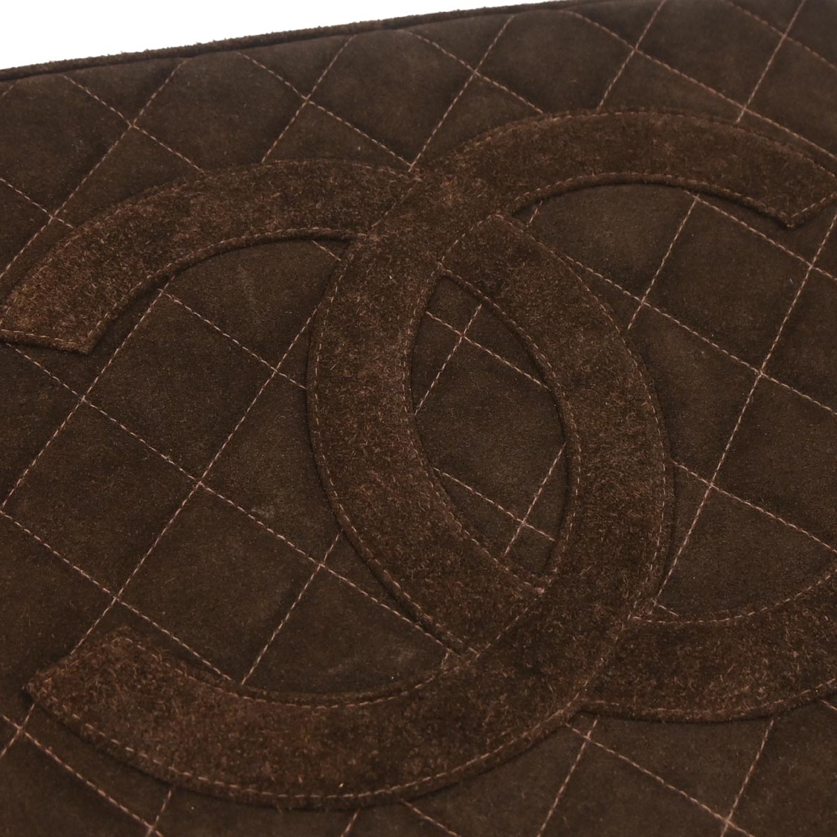 Chanel 1997-1999 Brown Suede Medallion Tote Handbag