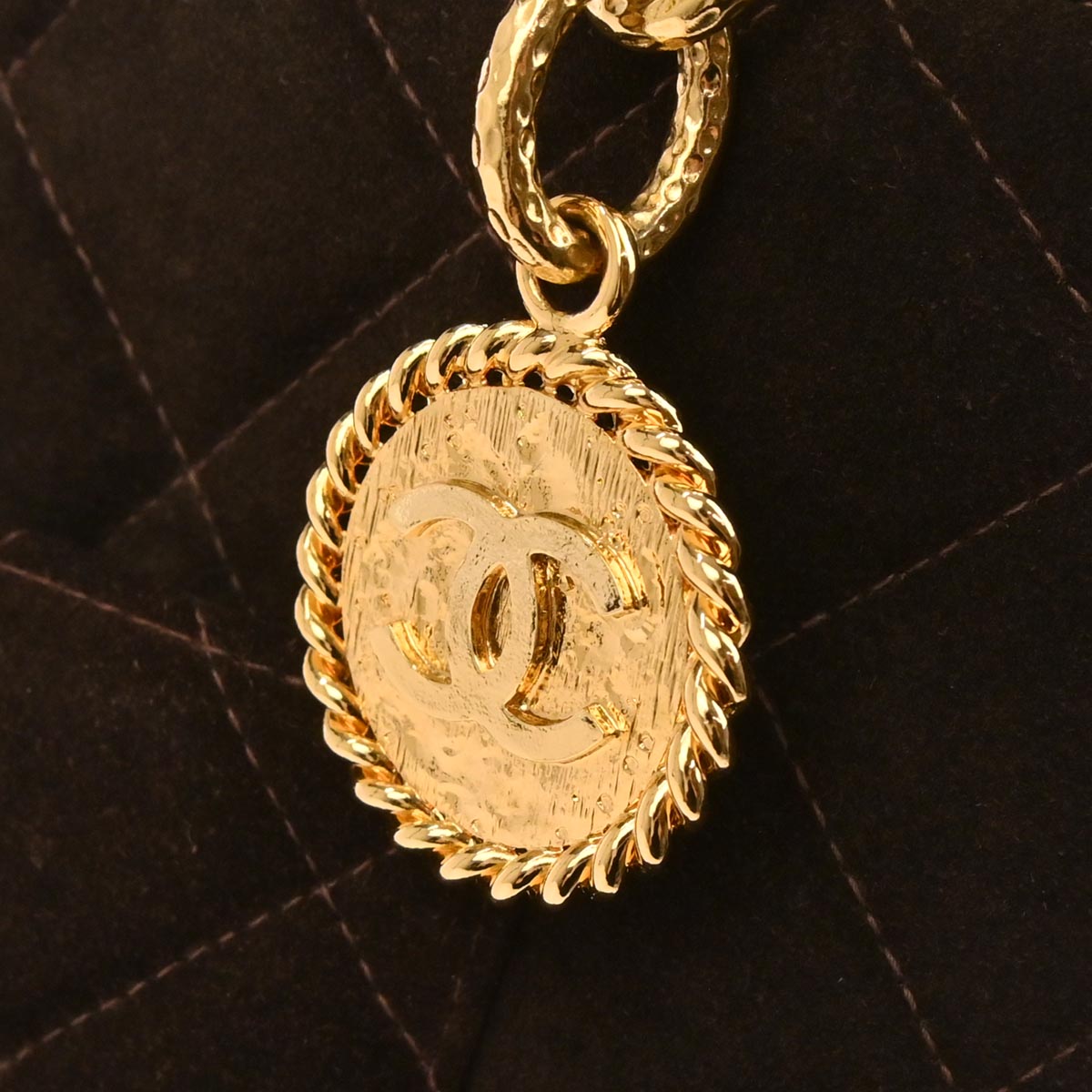 Chanel 1997-1999 Brown Suede Medallion Tote Handbag