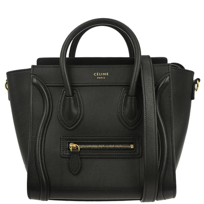 Celine Black Nano Luggage 2way Shoulder Tote Bag