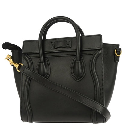 Celine Black Nano Luggage 2way Shoulder Tote Bag