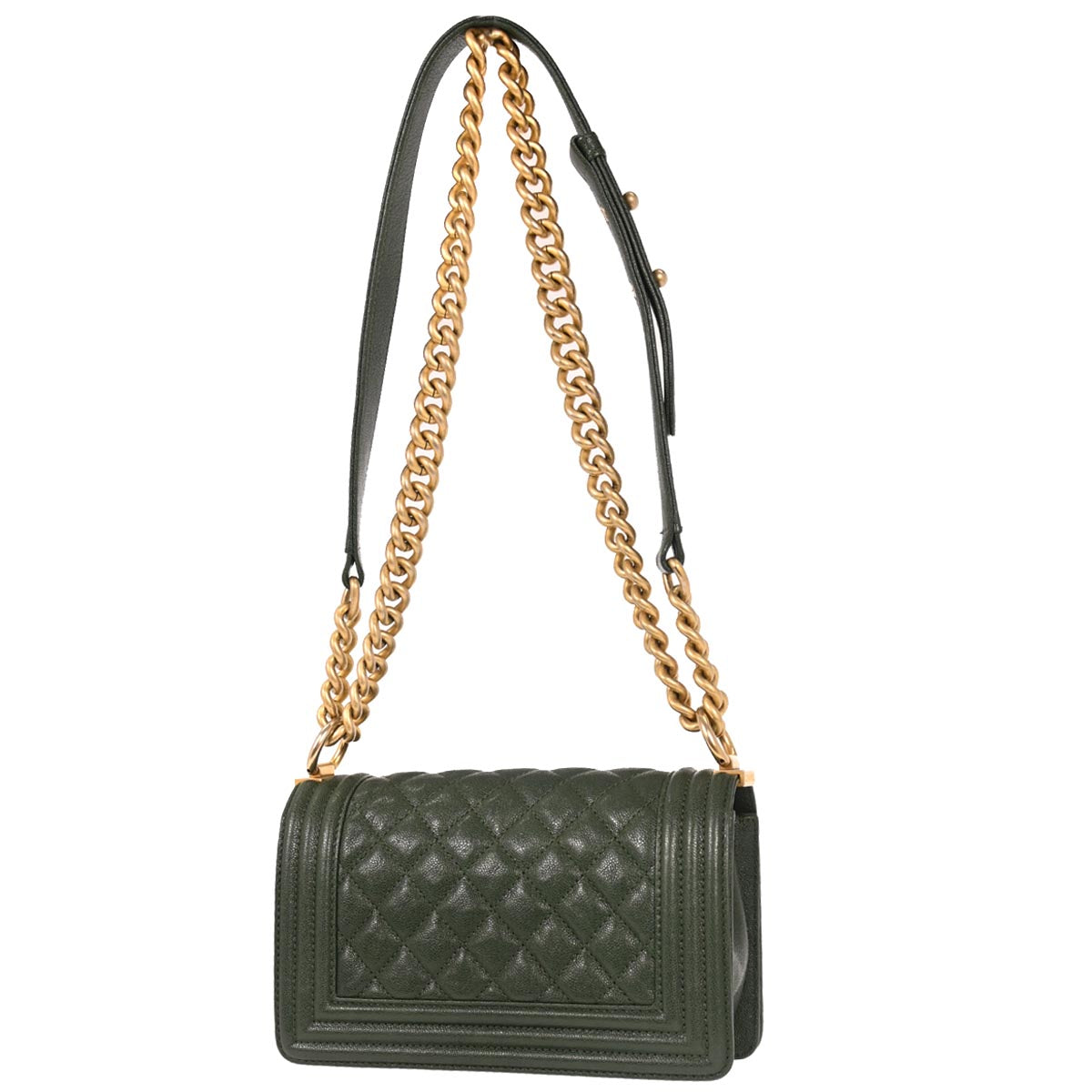Boy Chanel 2018-2019 Green Caviar Skin Small Chain Shoulder Bag